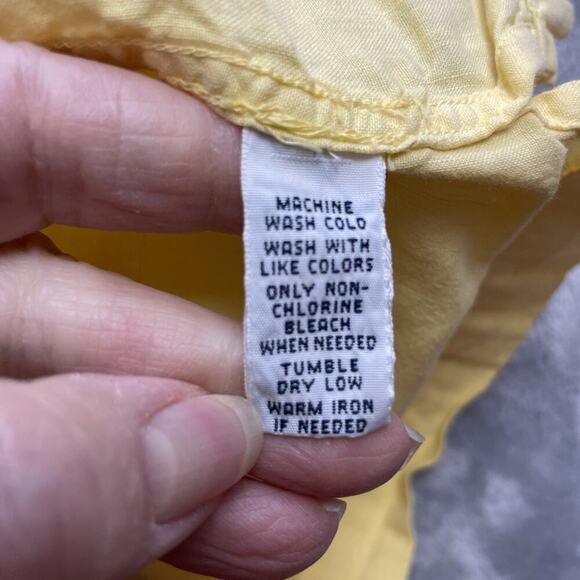 Vintage Polo Ralph Lauren Curham Loop Collar Shirt Mens 2XLT Yellow Linen Blend - Picture 5 of 9